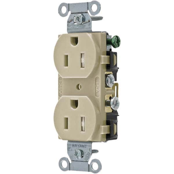 Bryant Electric - Straight Blade Receptacles Receptacle Type: Duplex Receptacle Grade: Commercial - Exact Tool & Supply