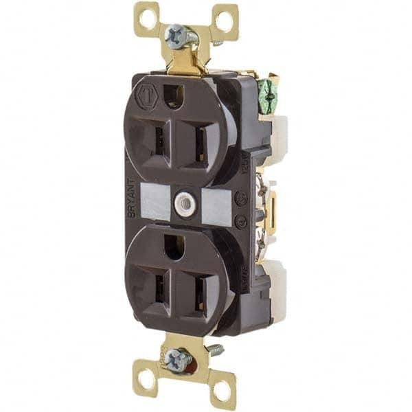Bryant Electric - Straight Blade Receptacles Receptacle Type: Duplex Receptacle Grade: Industrial - Exact Tool & Supply