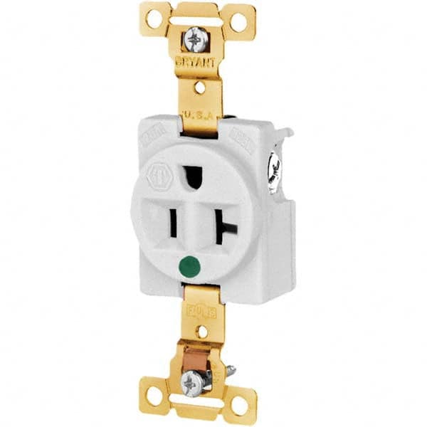 Bryant Electric - Straight Blade Receptacles Receptacle Type: Single Receptacle Grade: Hospital - Exact Tool & Supply