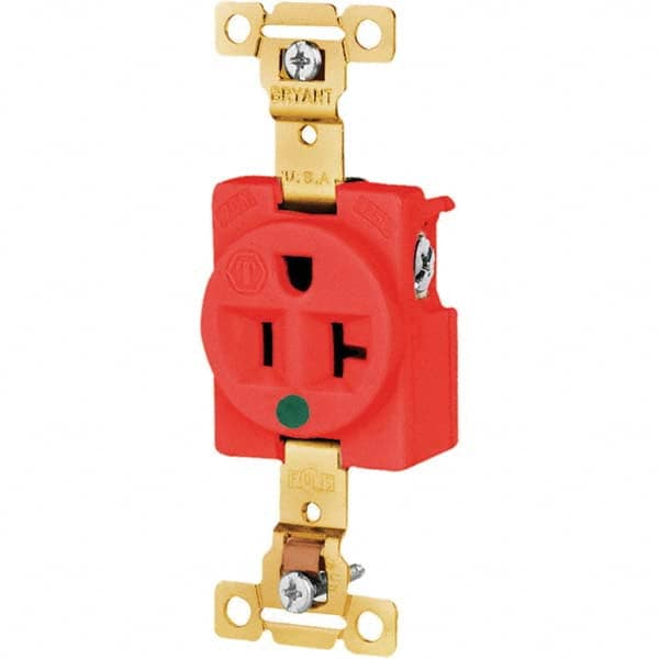 Bryant Electric - Straight Blade Receptacles Receptacle Type: Single Receptacle Grade: Hospital - Exact Tool & Supply
