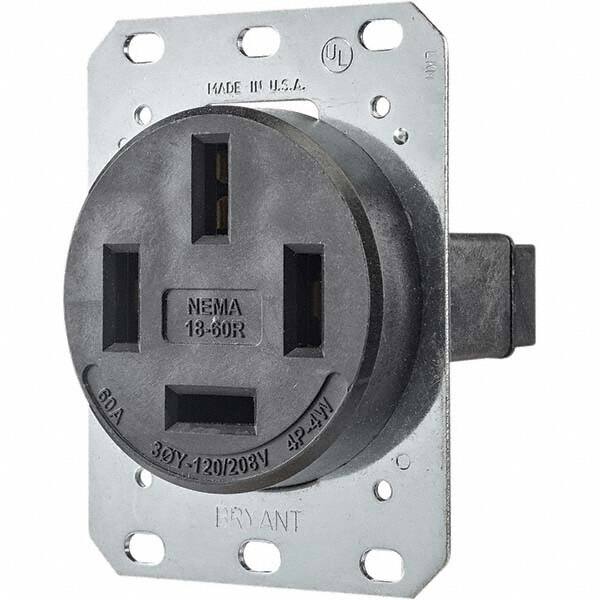 Bryant Electric - Straight Blade Receptacles Receptacle Type: Single Receptacle Grade: Industrial - Exact Tool & Supply