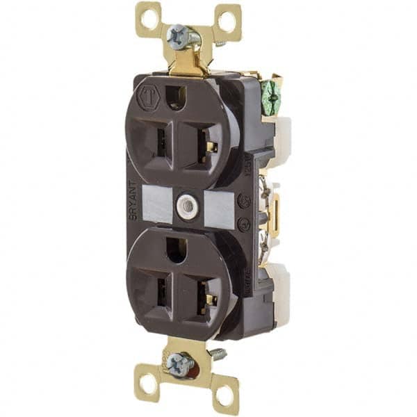 Bryant Electric - Straight Blade Receptacles Receptacle Type: Duplex Receptacle Grade: Industrial - Exact Tool & Supply