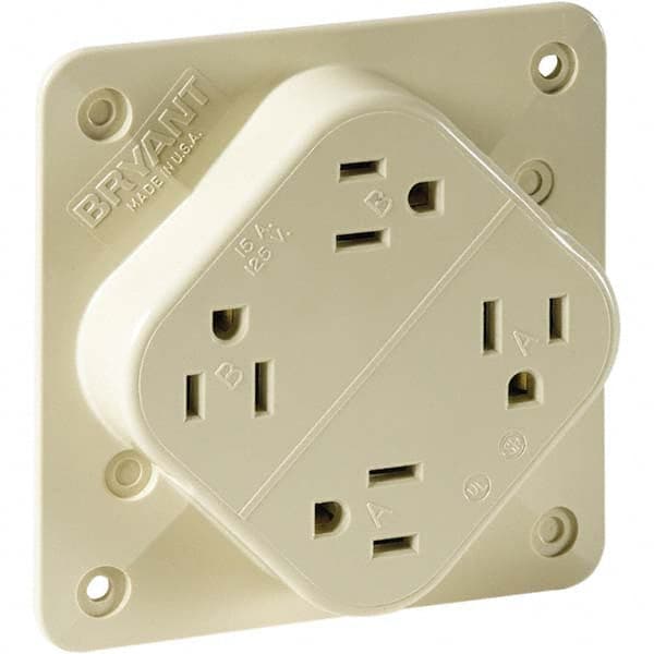 Bryant Electric - Straight Blade Receptacles Receptacle Type: Fourplex Receptacle Grade: Industrial - Exact Tool & Supply