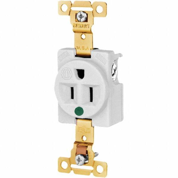 Bryant Electric - Straight Blade Receptacles Receptacle Type: Single Receptacle Grade: Hospital - Exact Tool & Supply