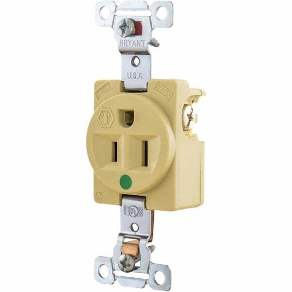 Bryant Electric - Straight Blade Receptacles Receptacle Type: Single Receptacle Grade: Hospital - Exact Tool & Supply