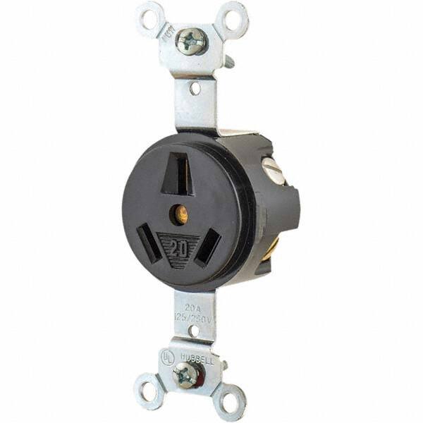Bryant Electric - Straight Blade Receptacles Receptacle Type: Single Receptacle Grade: Industrial - Exact Tool & Supply