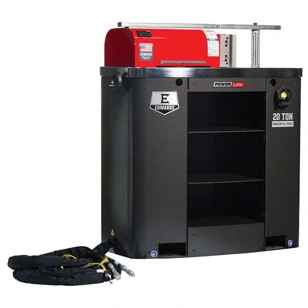 Edwards Manufacturing - Shop Presses; Power Type: Electric ; Pressure (Ton): 20 ; Stroke (Inch): 10 ; Table Length (Inch): 24 ; Table Depth (Inch): 42 ; Voltage: 230 - Exact Tool & Supply