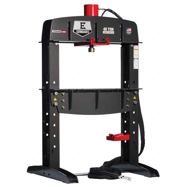Edwards Manufacturing - Shop Presses; Power Type: Electric ; Pressure (Ton): 40 ; Stroke (Inch): 12-1/4 ; Table Length (Inch): 38 ; Table Depth (Inch): 40-1/2 ; Voltage: 230 - Exact Tool & Supply