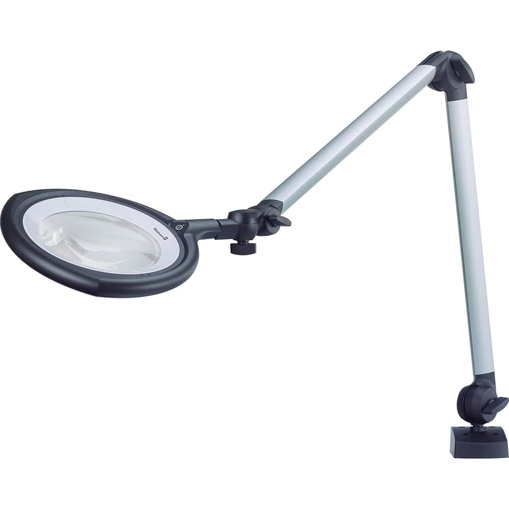 Waldmann Lighting - Task Lights; Fixture Type: Magnifying ; Color: Light Gray ; Lamp Type: LED ; Mounting Type: Screw Mount ; Adjustable Arm Type: Articulated ; Arm Length (Inch): 38.7 - Exact Tool & Supply