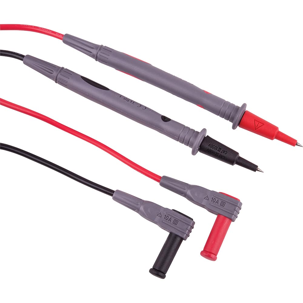 REED Instruments - Electrical Test Equipment Accessories; Accessory Type: Test Lead ; For Use With: Electrical Test Equipment, test probes and clips that accept 0.16" (4mm) diameter shrouded banana connectors ; Color: Black; Red - Exact Tool & Supply