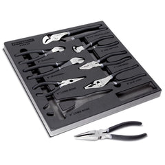 Powerbuilt - Plier Sets; Set Type: Plier Set ; Number of Pieces: 8.000 ; Container Type: Foam Inserts ; Contents: 6" End Nipper Pliers, 7" Linesman Pliers, 8" Slip Joint Pliers, 9-1/2" Groove Joint Pliers, 6" and 8" Diagonal Pliers, 6" and 8" Long Nose P - Exact Tool & Supply