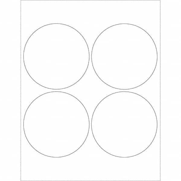 Tape Logic - Pack of (4), 100 Sheet 4" x 4" Glossy White Permanent Acrylic Laser Labels - Exact Tool & Supply