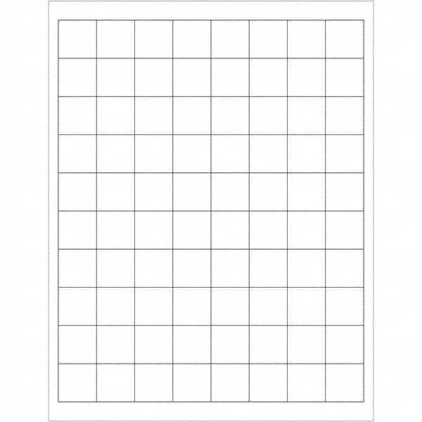 Tape Logic - Pack of (80), 100 Sheet 1" x 1" White Polyester Weatherproof Labels - Exact Tool & Supply