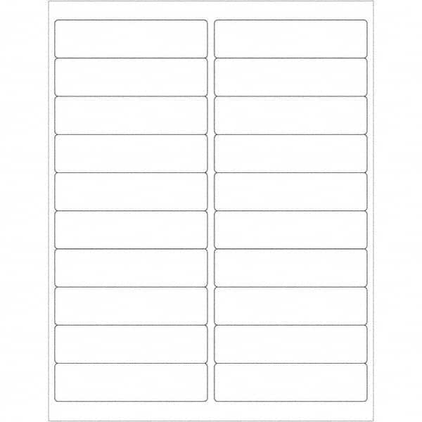 Tape Logic - Pack of (20), 100 Sheet 4" x 1" White Polyester Weatherproof Labels - Exact Tool & Supply