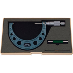 3″-4″ Measuring Range-0.0001″ Graduation - Ratchet Thimble - Carbide Face - Outside Micrometer - Exact Tool & Supply