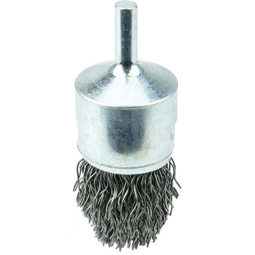 1″ Diameter × 1/4″ Shank - Crimped Steel Wire Controlled Flare End Brush