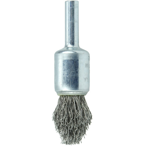 1/2″ Controlled Flare Crimped Wire End Brush, .0104″ Stainless Steel Fill - Exact Tool & Supply