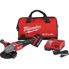 Milwaukee Tool - 4-1/2 - 6" Wheel Diam, 9,000 RPM, Cordless Angle & Disc Grinder - 5/8-11 Spindle, 18 Volts, 6 Amps, Side Exhaust - Exact Tool & Supply