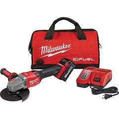 Milwaukee Tool - 4-1/2 - 6" Wheel Diam, 9,000 RPM, Cordless Angle & Disc Grinder - 5/8-11 Spindle, 18 Volts, 6 Amps, Side Exhaust - Exact Tool & Supply