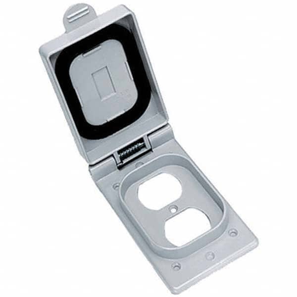 Hubbell Wiring Device-Kellems - Weatherproof Box Covers Cover Shape: Rectangle Number of Holes in Outlet: 1 - Exact Tool & Supply