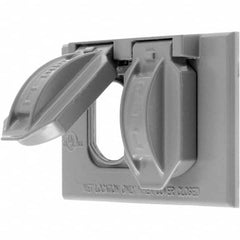 Hubbell Wiring Device-Kellems - Weatherproof Box Covers Cover Shape: Rectangle Number of Holes in Outlet: 1 - Exact Tool & Supply