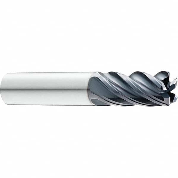 SGS - 5/8" Diam, Variable Pitch, 3/4" LOC, 5 Flute Solid Carbide Roughing Corner Radius End Mill - Exact Tool & Supply