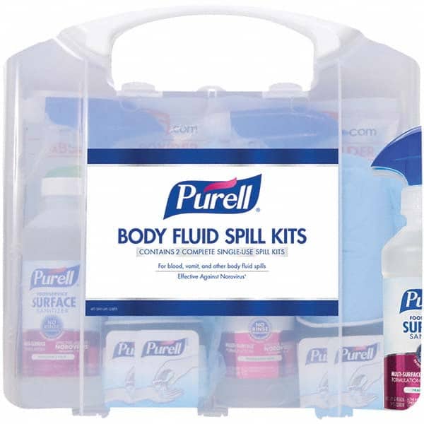 PURELL - Full First Aid Kits; First Aid Kit Type: Body Fluid Clean-Up ; Maximum Number of People: 1 ; Container Type: Container ; Container Material: Plastic ; Number of Pieces: 19 ; Height (Inch): 11-1/2 - Exact Tool & Supply