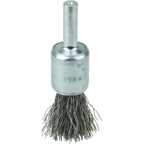 1/2″ Coated Cup Crimped Wire End Brush, .0104″ Steel Fill - Exact Tool & Supply