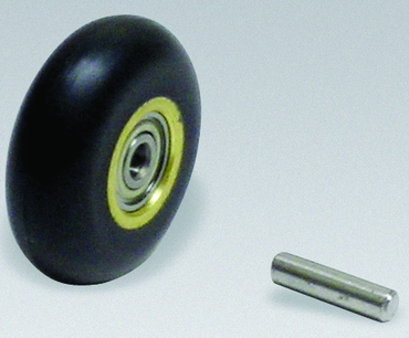#11080 - 1 x 3/8'' - Rubber Contact Wheel W/Bearing & Shaft - Exact Tool & Supply
