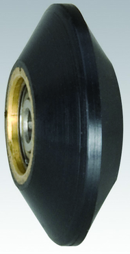 #11086 - 1 x 3/8'' - Urethane Contact Wheel W/Bearing & Shaft - Exact Tool & Supply