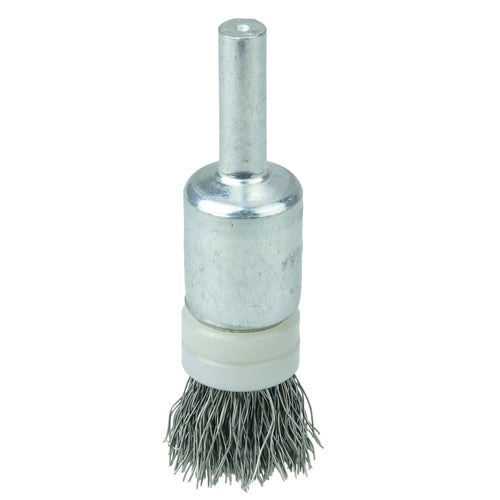 1/2″ Banded Crimped Wire End Brush, .006″ Stainless Steel Fill - Exact Tool & Supply