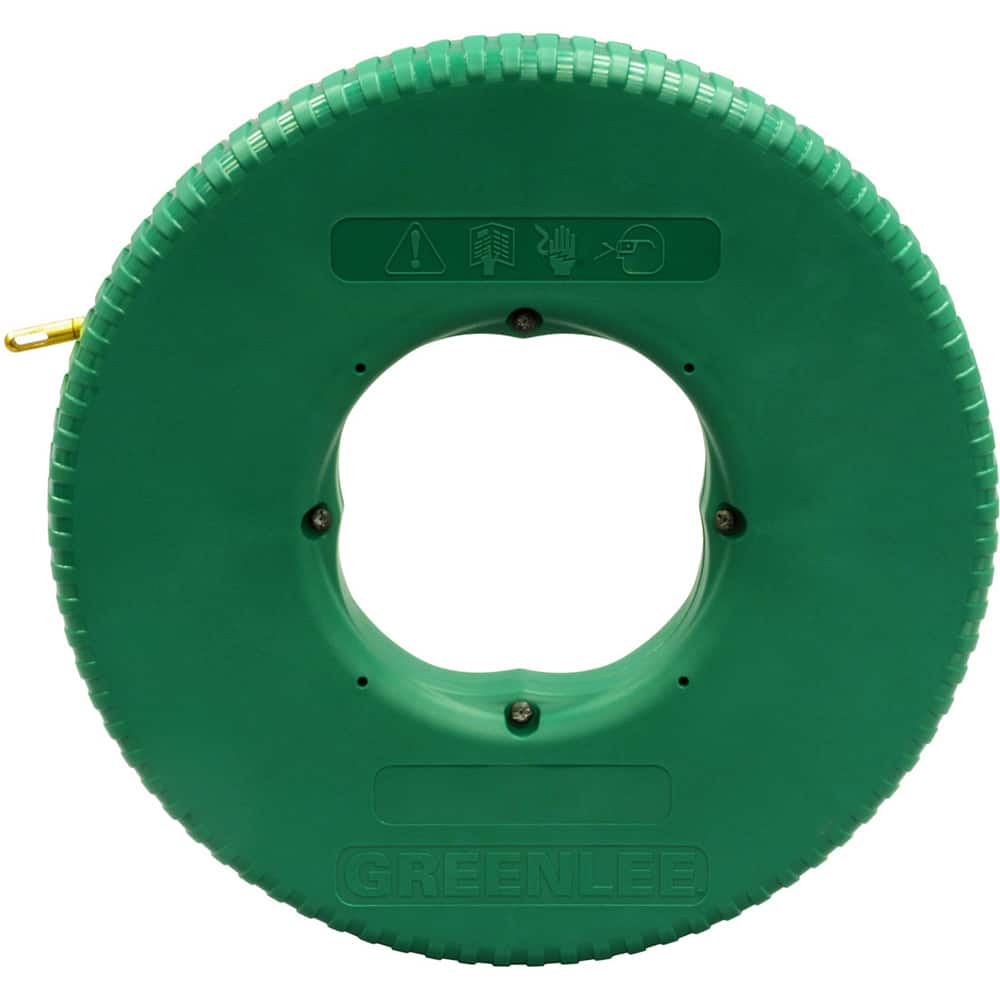 Greenlee - Fish Tape; Tape Type: Fish Tape ; Material: Fiberglass ; Overall Length (Feet): 100 ; Tape Width (Inch): 11/64 ; Tape Width (Decimal Inch): 11/64 ; Tape Thickness (Inch): 11/64 - Exact Tool & Supply