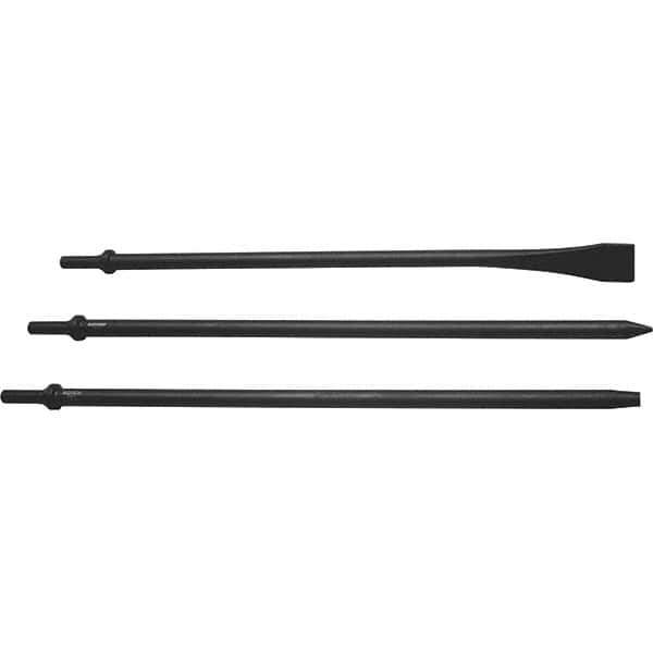Mayhew - 1-1/8" Head Width, 18" OAL, Long Punch & Scraper Set - Round Drive, Round Shank, Steel - Exact Tool & Supply