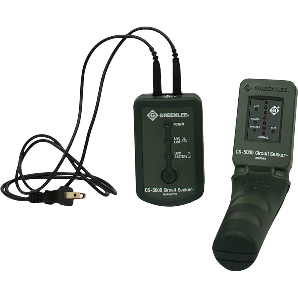 Greenlee - Electrical Test Equipment Combination Kits; Kit Type: Circuit Tracer Kit ; Maximum Voltage: 600 ; Number of Pieces: 9 ; Display Type: LED ; Includes: AC Plug Adapter; Carrying Case; (2) Extension Leads; (2) Alligator Clips; AC Blade; Receiver; - Exact Tool & Supply