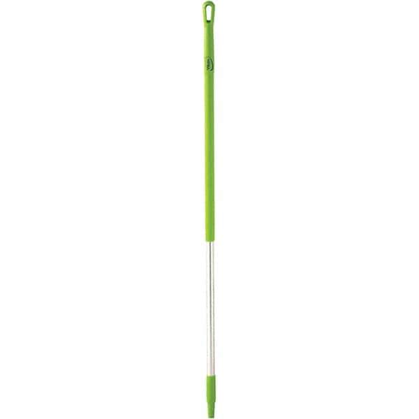 Vikan - 51 x 1-1/4" Aluminum Squeegee Handle - European Threaded Connection, Green - Exact Tool & Supply
