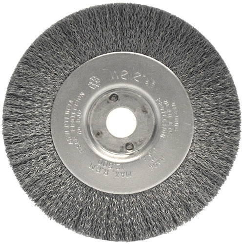 4″ Narrow Face Crimped Wire Wheel, .008″ Steel Fill, 1/2″-3/8″ Arbor Hole - Exact Tool & Supply