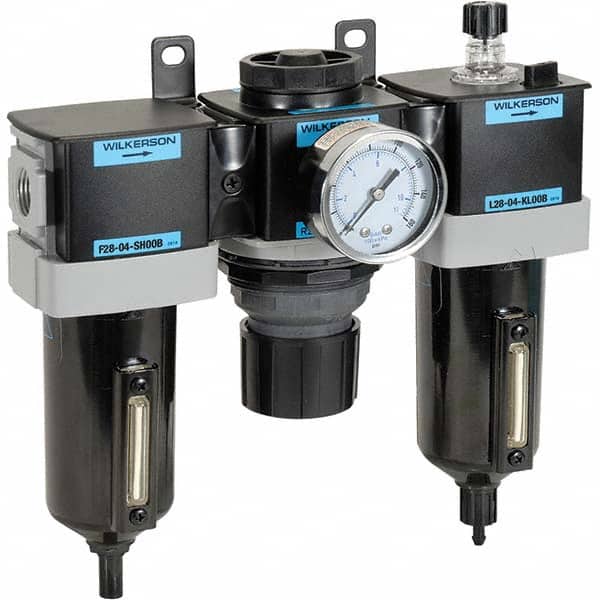 Wilkerson - Filter, Regulator & Lubricator (FRL) Units Configuration: 3 Pc. Filter-Regulator-Lubricator Body Type: Standard - Exact Tool & Supply