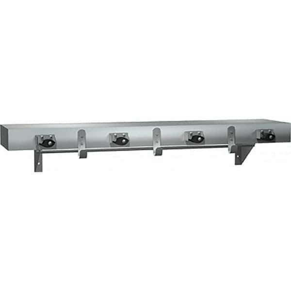 ASI-American Specialties, Inc. - Mop & Broom Wall Hooks Type: Utility Shelf w/Holders Number Of Holders: 7.000 - Exact Tool & Supply