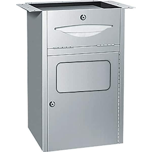 ASI-American Specialties, Inc. - Manual, Stainless Steel Paper Towel Dispenser with Receptacle - 300 C-Fold or 475 Multi-Fold, Silver - Exact Tool & Supply
