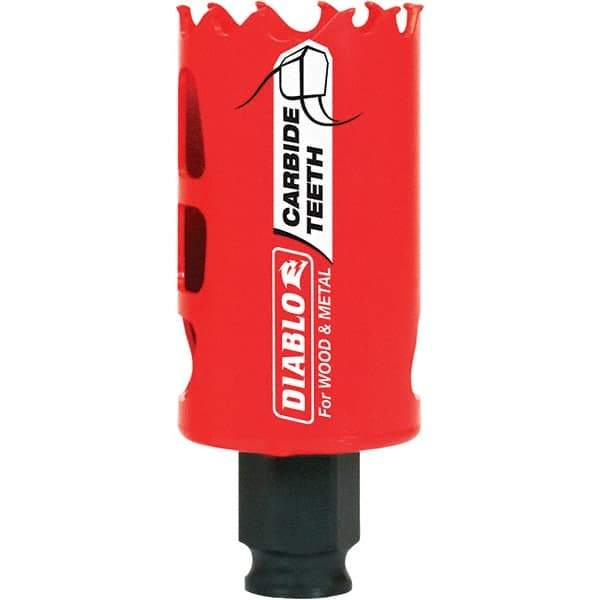 Freud - 1-1/2" Diam, 2-3/8" Cutting Depth, Hole Saw - Carbide-Tipped Saw, Toothed Edge - Exact Tool & Supply