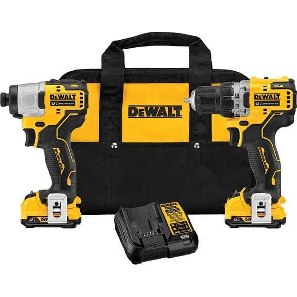 DeWALT - Cordless Tool Combination Kits Voltage: 12 Tools: Brushless Cordless Drill; Impact Driver - Exact Tool & Supply