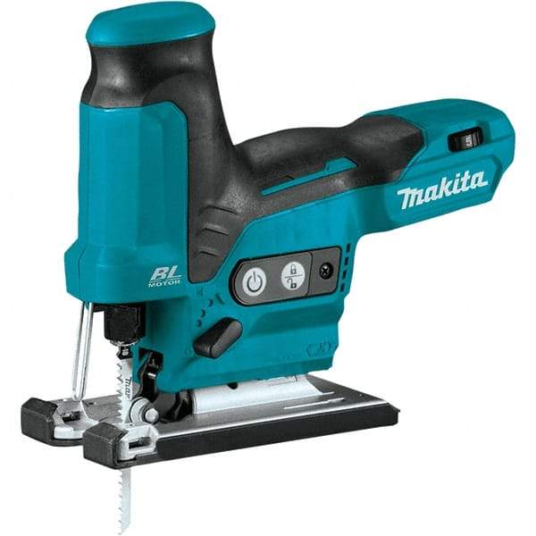 Makita - 12 Volt, 3,000 SPM, 7/8" Stroke Length, Lithium-Ion Cordless Jigsaw - 90° Cutting Angle, Series 12V MAX - Exact Tool & Supply