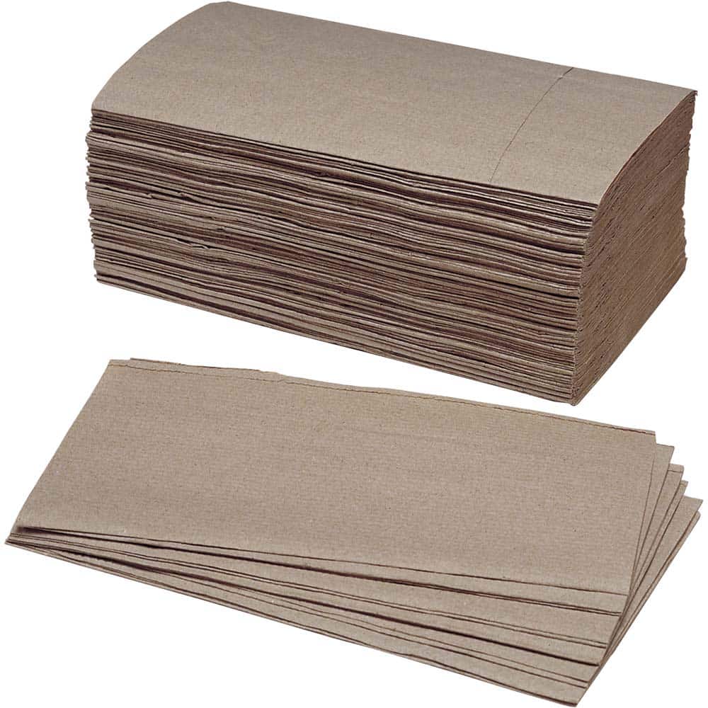 Ability One - Paper Towels; Type: Single Fold ; Color: Kraft ; Width (Inch): 9 1/4 ; Sheets per Pack/Roll: 250 ; Recycled Fiber: Yes - Exact Tool & Supply