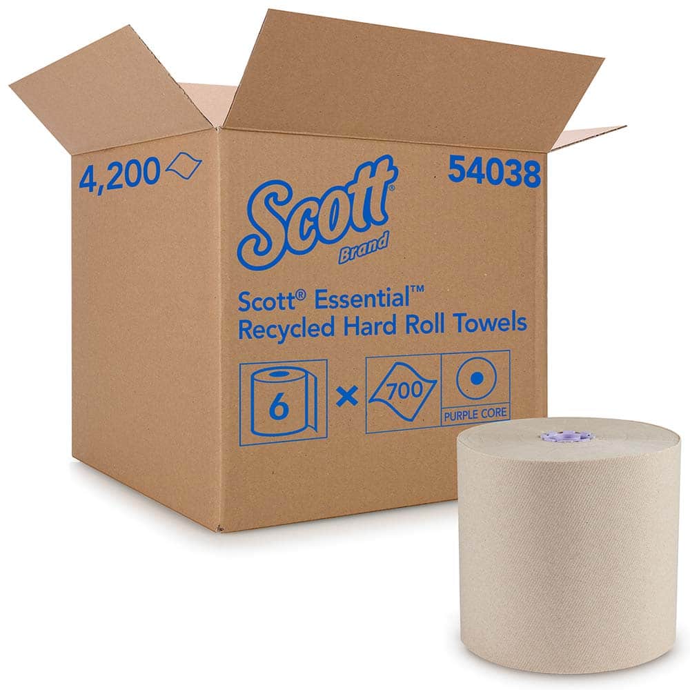 Kimberly-Clark Professional - Paper Towels; Type: Hard Roll ; Color: Brown ; Ply: 1 ; Width (Inch): 8 ; Length per Roll (Feet): 700 ; Fits Dispenser: 48860; 48858; 46253; 46254 - Exact Tool & Supply