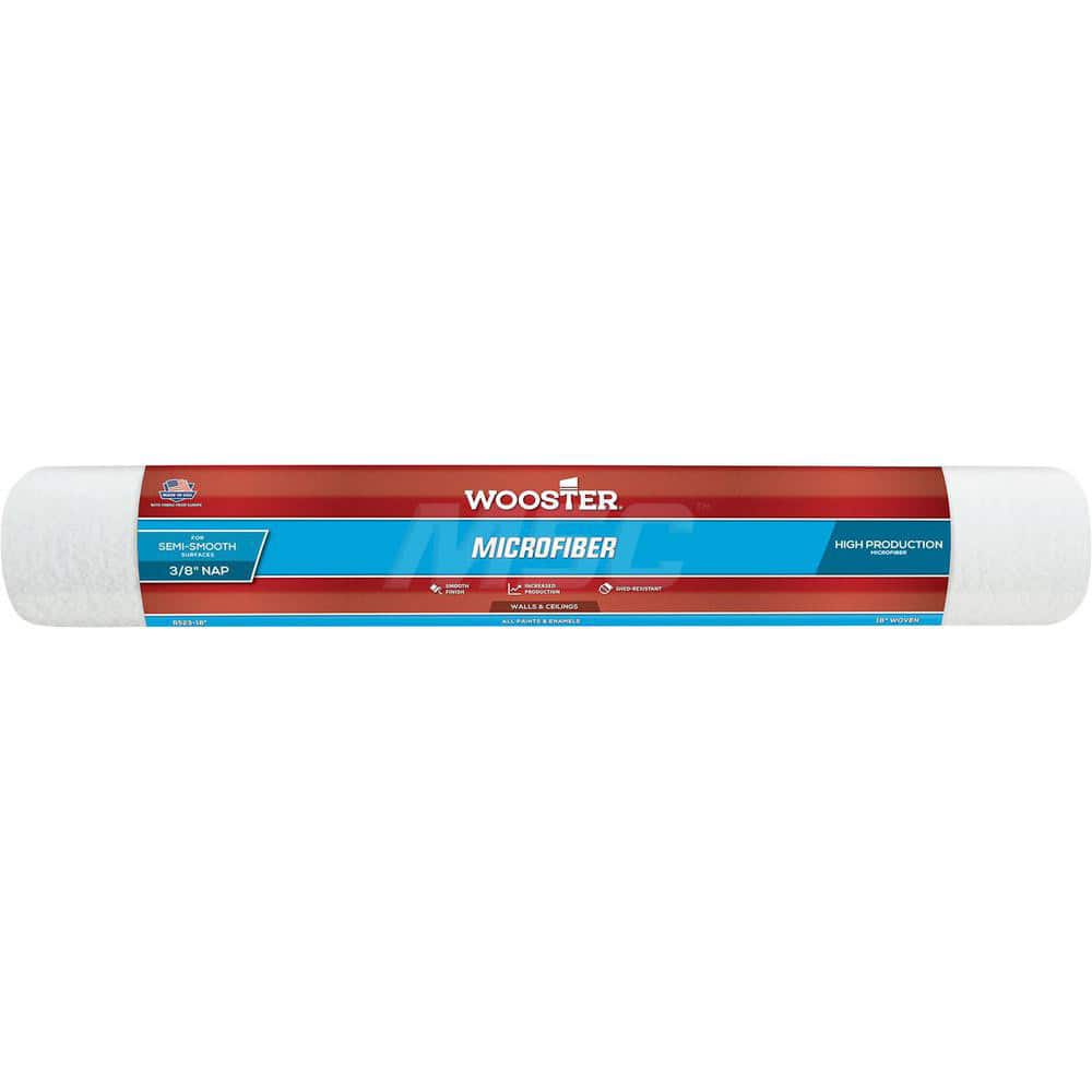 Wooster Brush - Paint Roller Covers; Type: Roller Cover ; Nap Size (Inch): 3/8 ; Nap Size (Decimal Inch): 0.3750 ; Width (Inch): 18 ; Texture: Semi-Smooth ; Material: Microfiber - Exact Tool & Supply