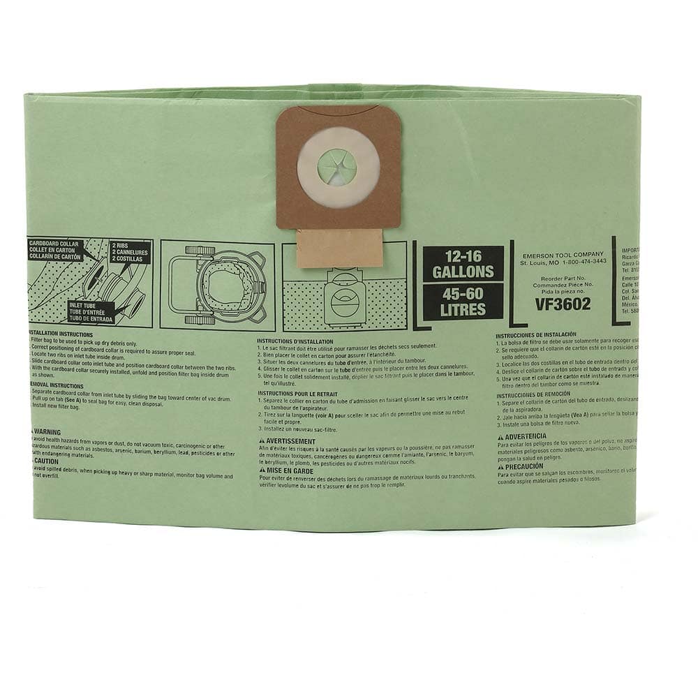 Ridgid - Vacuum Cleaner Filters Vacuum Type: Wet/Dry Vacuum Filter Type: Bag - Exact Tool & Supply