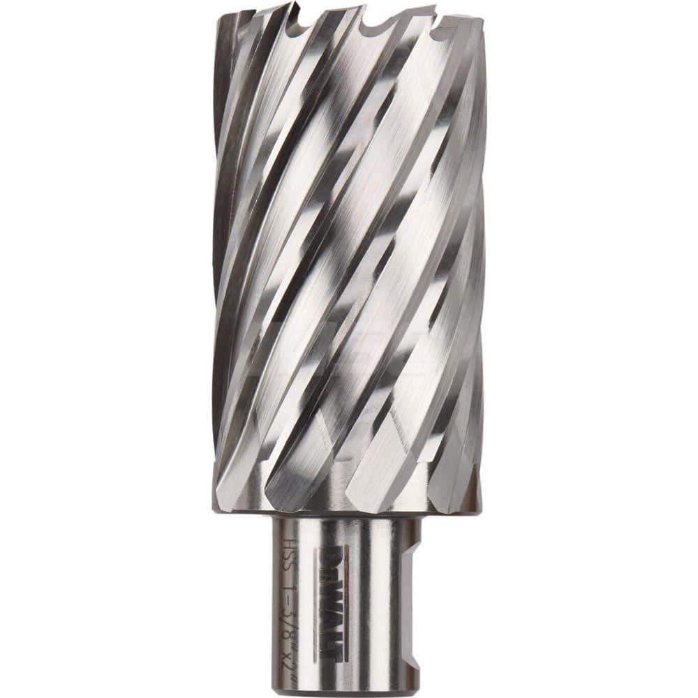 DeWALT - Annular Cutters; Cutter Diameter (Inch): 1-3/8 ; Cutter Diameter (Decimal Inch): 1.3750 ; Cutting Depth (Inch): 2 ; Shank Diameter (Inch): 3/4 ; Finish/Coating: Uncoated ; Cutter Material: High Speed Steel - Exact Tool & Supply