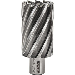 DeWALT - Annular Cutters; Cutter Diameter (Inch): 1/2 ; Cutter Diameter (Decimal Inch): 0.5000 ; Cutting Depth (Inch): 2 ; Shank Diameter (Inch): 3/4 ; Finish/Coating: Uncoated ; Cutter Material: High Speed Steel - Exact Tool & Supply