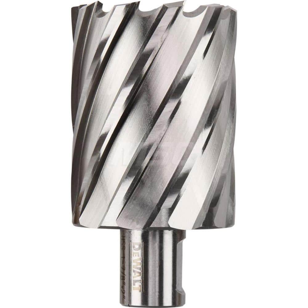 DeWALT - Annular Cutters; Cutter Diameter (Inch): 1-7/8 ; Cutter Diameter (Decimal Inch): 1.8750 ; Cutting Depth (Inch): 2 ; Shank Diameter (Inch): 3/4 ; Finish/Coating: Uncoated ; Cutter Material: High Speed Steel - Exact Tool & Supply