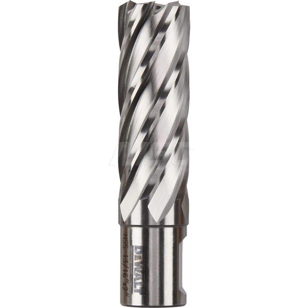 DeWALT - Annular Cutters; Cutter Diameter (Inch): 13/16 ; Cutter Diameter (Decimal Inch): 0.1830 ; Cutting Depth (Inch): 2 ; Shank Diameter (Inch): 3/4 ; Finish/Coating: Uncoated ; Cutter Material: High Speed Steel - Exact Tool & Supply